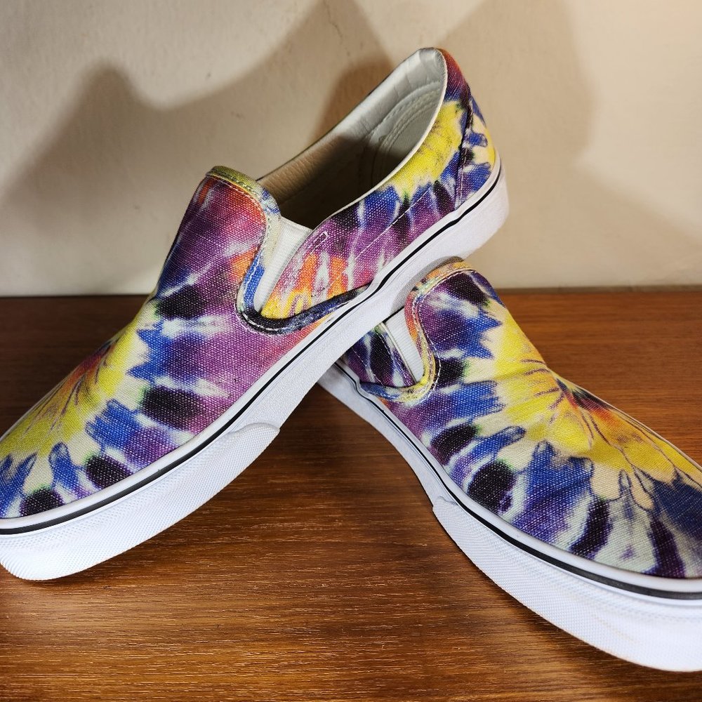 VANS Classic Slip-on Canvas Tie Dye Multi-Color Men (8.5)/ Women (10.0) - Picture 5 of 11